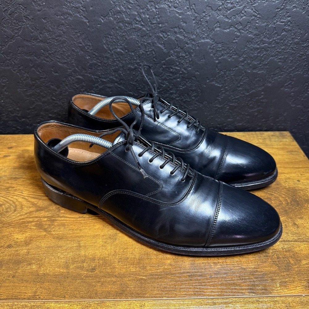 Johnston & Murphy Melton 22-2981 Black Leather Cap Toe Oxford Mens 10.5 D/B